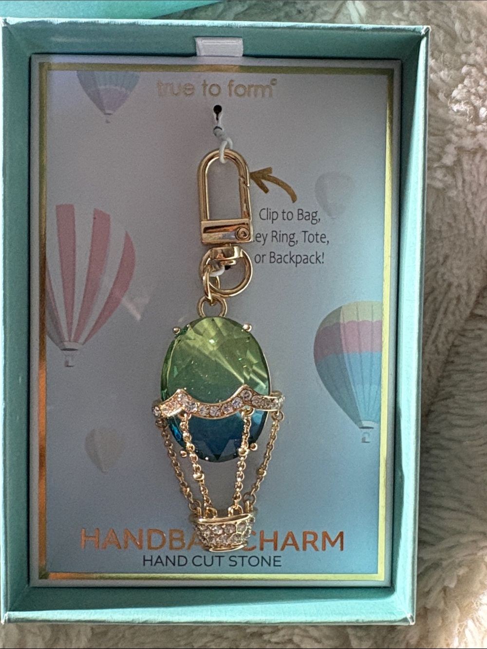 True to Form Hot Air Balloon Bagcharm NIB